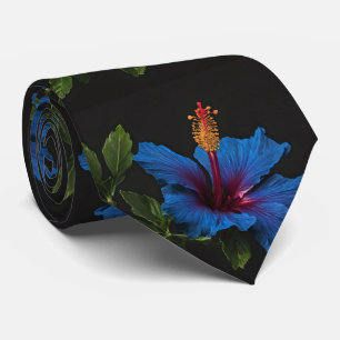 Cravate "Fleur Serene : La beauté des fleurs d'Hibiscus bl