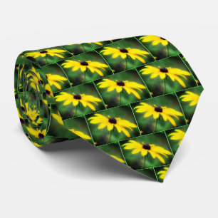 Cravate Fleur Susan Daisy à simple teint noir
