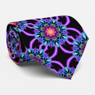 Cravate Fleurons d'arc-en-ciel de kaléidoscope de fractal
