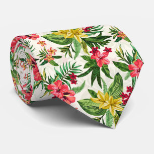 Cravate Fleurs colorées hawaïennes modernes