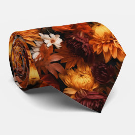 Cravate Fleurs d'automne n° 3 sur noir