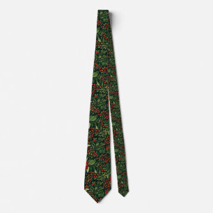 Cravate Fleurs de baies de Noël