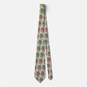 Cravate Fleurs de Fleur Ancienne, Roses de Jardin de Print