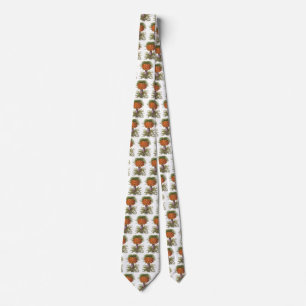 Cravate Fleurs de Fritillaires Orange Vintage Basilius Bes