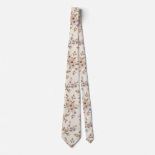 Cravate fleurs de jardin aquarelle Fleur sauvage Prairie d