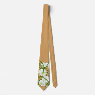 Cravate Fleurs de marguerite de Gerber vintage d'un jardin