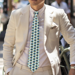 Cravate Fleurs de papillon bleu Dragon