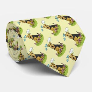 Cravate Fleurs de printemps Welsh Terrier Chien avec Fleur