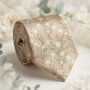Cravate Fleurs des champs et petites marguerites vintage