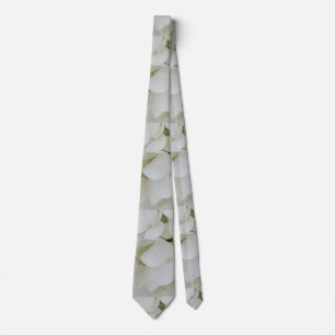 Cravate Fleurs d'Hydrangée Floral Blanc Élégant Fleur