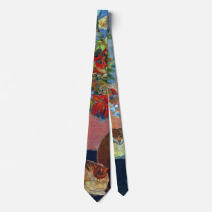 Cravate Fleurs et Chats par Paul Gauguin, Beaux-Arts Vinta