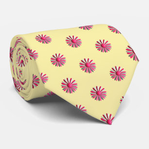 Cravate Fleurs Fleurs Fleurs Roses Faisy Beurre Jaune tend