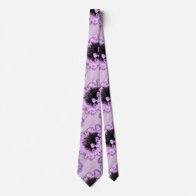 Cravate Fleurs florales violettes et noires élégantes (Devant)