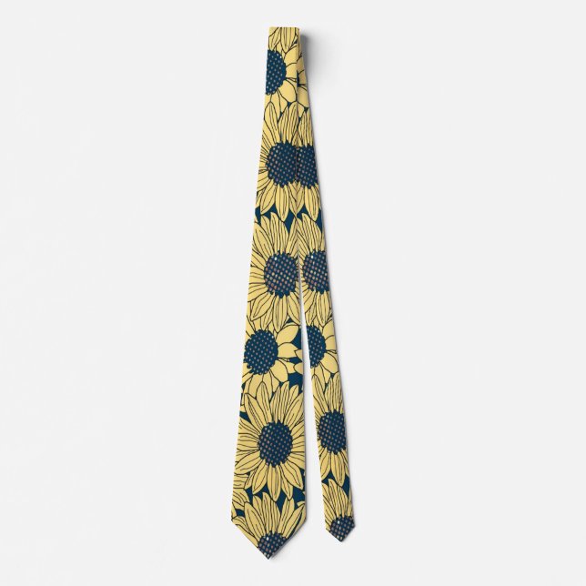 Cravate Fleurs jaunes (Devant)