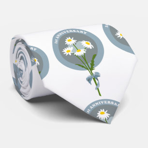 Cravate Fleurs marguerites 1er anniversaire mariage / fian