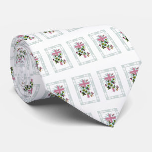 Cravate Fleurs Motif Et Croix