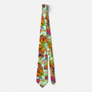 Cravate Fleurs papillons