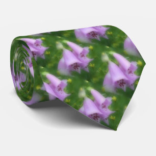 Cravate Fleurs roses Foxglove Motif naturel
