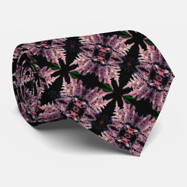 Cravate Fleurs roses vives Gros plan Motif Abstrait (Roulé)