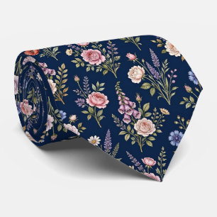 Cravate Fleurs sauvages Faux soie   Gentleman jardin angla