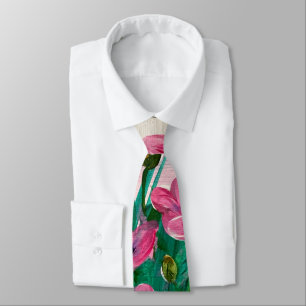 Cravate Fleurs sauvages roses