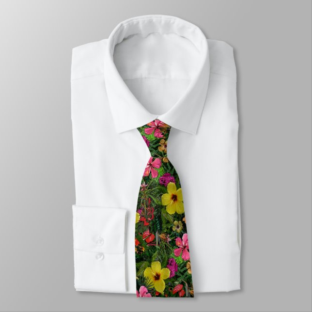 Cravate Fleurs tropicales (Attaché)