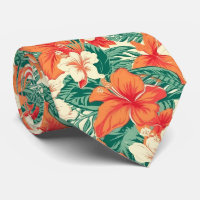Fleurs tropicales hawaïennes et motifs feuille
