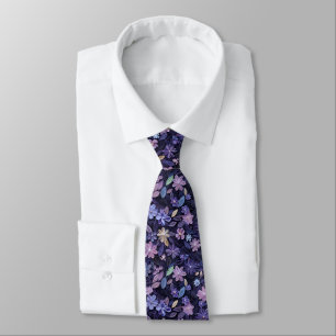 Cravate Fleurs Violettes