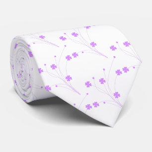 Cravate Fleurs violettes Lilac, Petite Impression Florale 