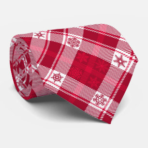 Cravate Flocon de neige rouge Plaid - Noël