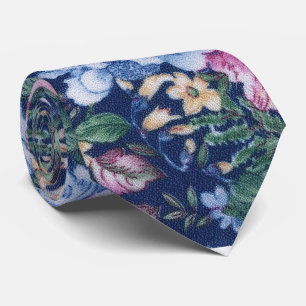 Cravate floral de marine