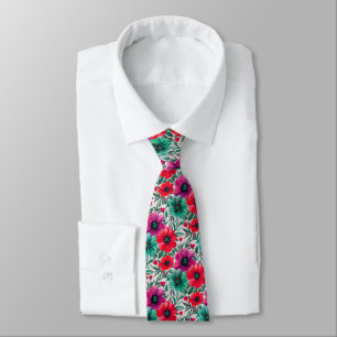 Cravate Floral rustique mode rétro motif