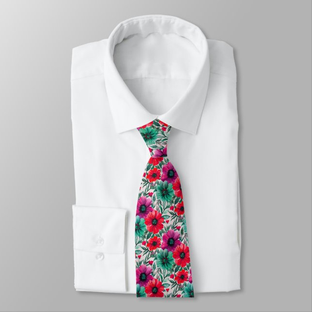 Cravate Floral rustique mode rétro motif (Attaché)