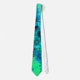 Cravate Floral vert
