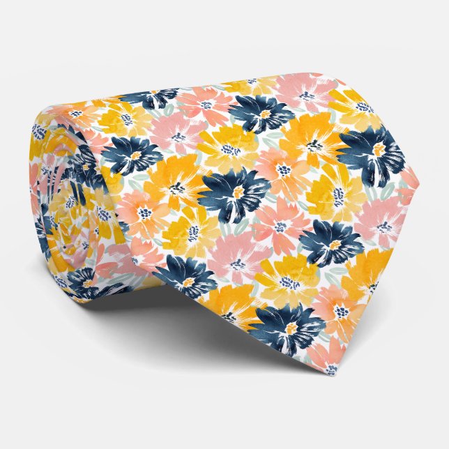 Cravate florale pastel (Roulé)