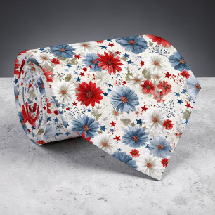 Cravate florale patriotique pour le quatre juillet
