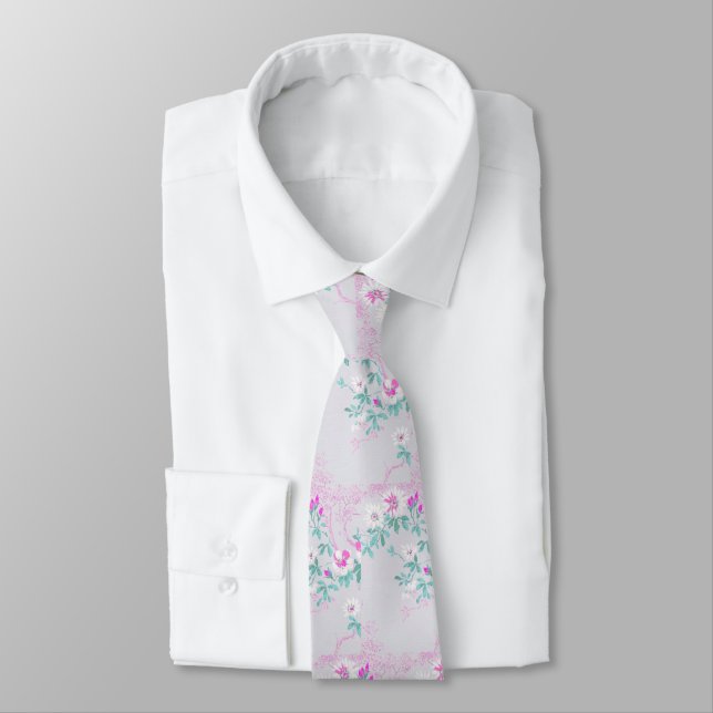 Cravate FLORALE ROSE AQUA CHERRY BLANC BLOSSOM TRE (Attaché)