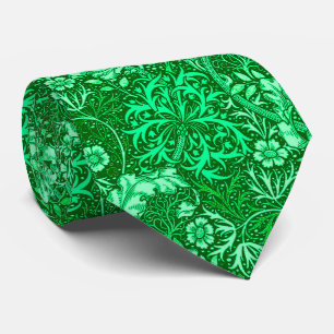 Cravate Flore d'algues de style Art nouveau, vert émeraud