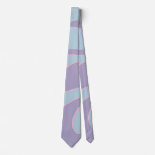 Cravate Flux et reflux 2 en rose, lilas et bleu