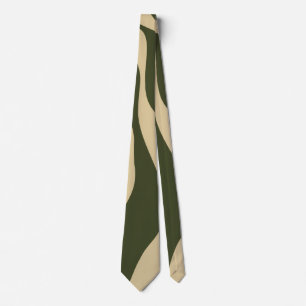 Cravate Flux et reflux 4 en kaki et vert