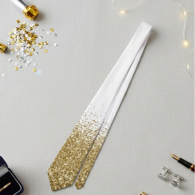 Cravate Fonte d'eau Gold Fading Ombre Parties scintillant  (Créateur téléchargé)