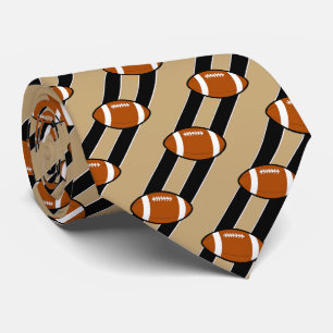 Cravate Football Necktie Black Et Tan Stripes