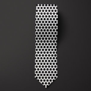 Cravate Football noir et blanc Motif de balle de football