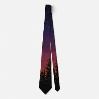 Cravate Forest Night Sky Nature with Starry Woodland Scene