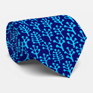 Cravate Forêt 230823 - Bleu ciel sur bleu marine foncé