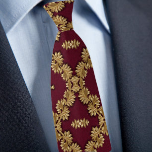 Cravate formelle à motif or et rubis