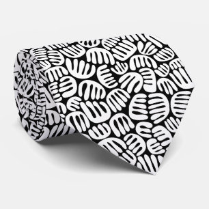 Cravate Formes Abstraites 301122 - Blanc sur noir