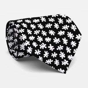 Cravate Formes amorphes 120322 - Blanc sur noir