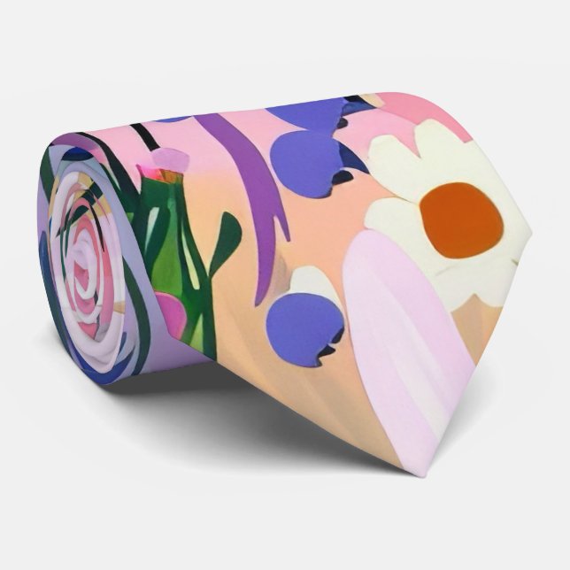 Cravate Formes géométriques magnifiques Motif floral (Roulé)
