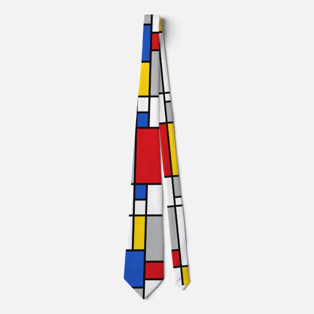 Cravate Formes géométriques rétro Piet Mondrian Art Abstra (Devant)